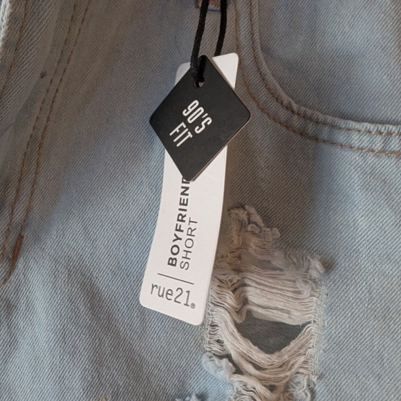 Rue21 Light Blue Distressed Denim Shorts SZ12 - Picture 8 of 10